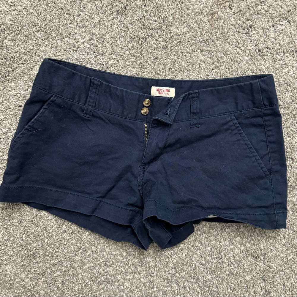 Denim / navy blue colored shorts